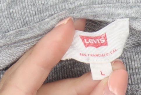 Levi's Womens Grey Logo Crew Neck Pullover Sweatshirt L