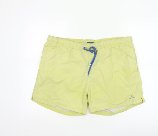 GANT Men's Yellow 2XL Swim Shorts Quick Dry Elastic Waist