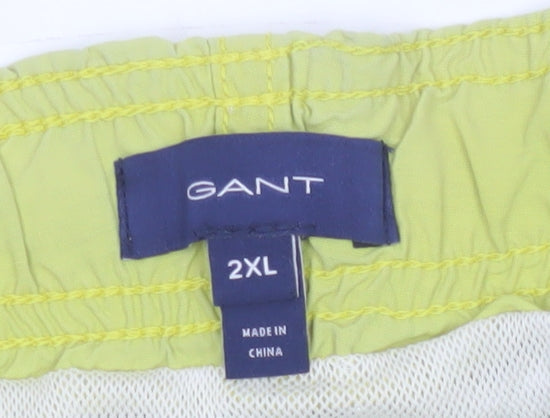 GANT Men's Yellow 2XL Swim Shorts Quick Dry Elastic Waist