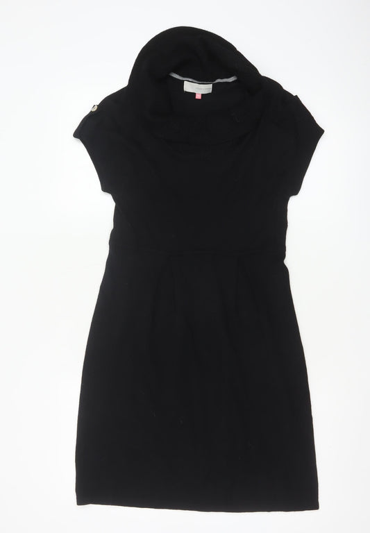 John Lewis Women Black Knit Cowl Neck Pencil Dress Size 10