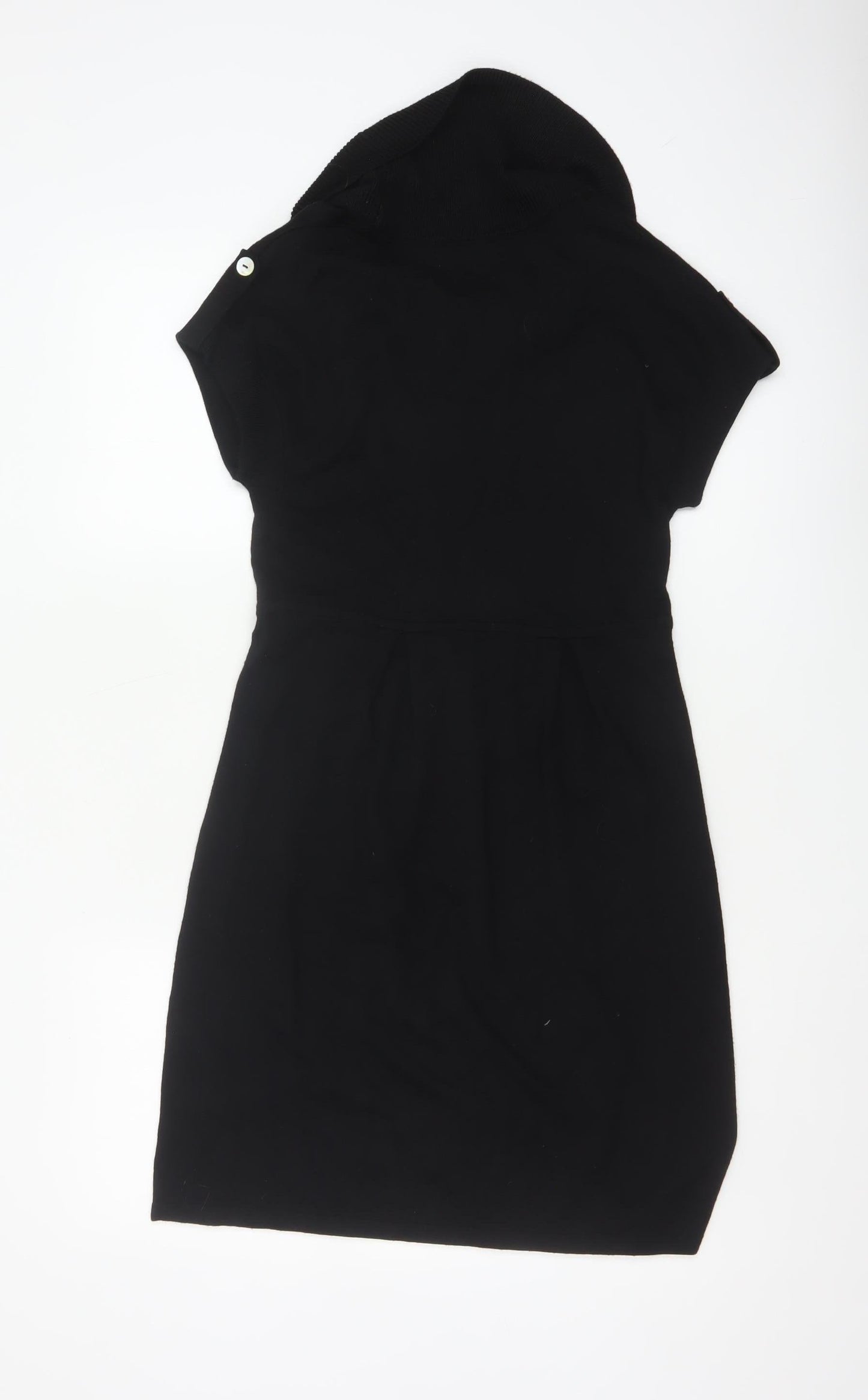 John Lewis Women Black Knit Cowl Neck Pencil Dress Size 10