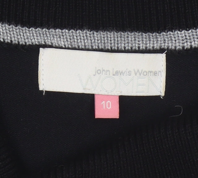 John Lewis Women Black Knit Cowl Neck Pencil Dress Size 10