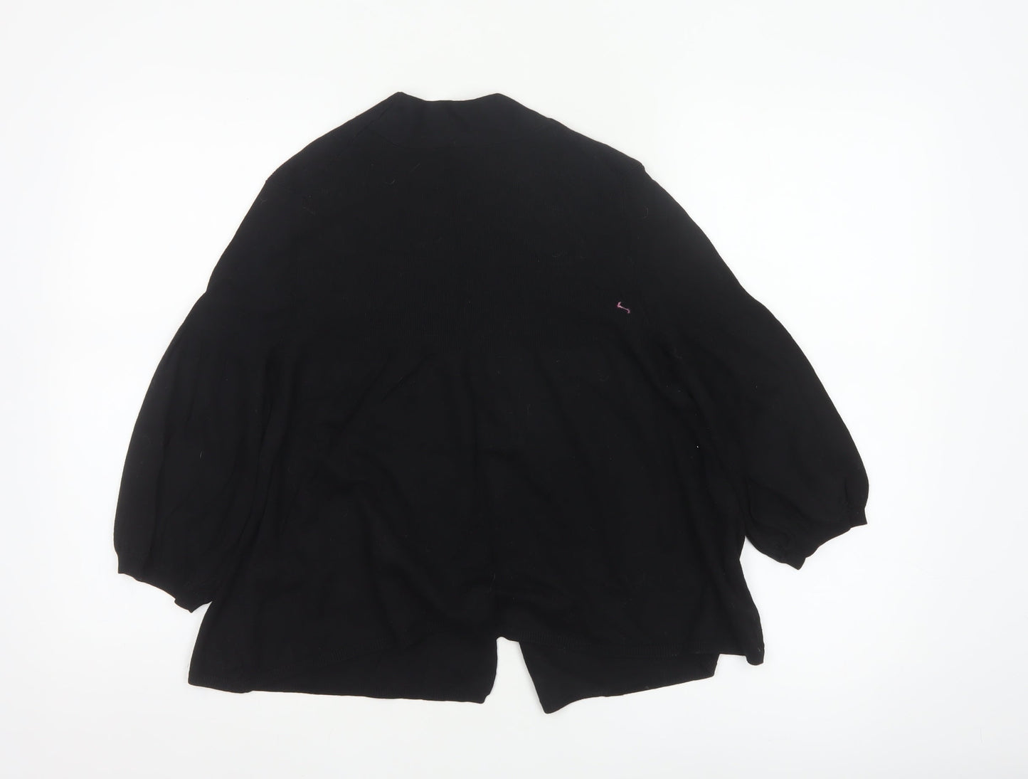 Oasis Women’s Black 3/4 Sleeve Open Knit Cardigan Size 14