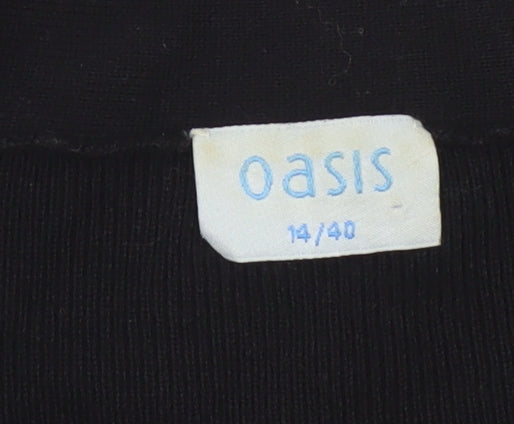 Oasis Women’s Black 3/4 Sleeve Open Knit Cardigan Size 14