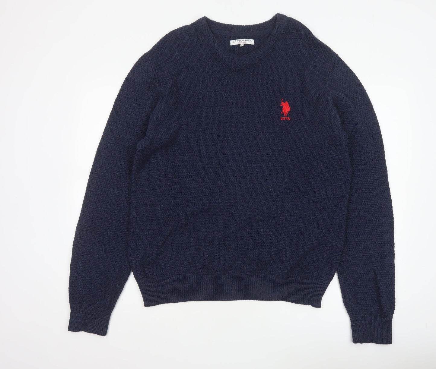 U.S. Polo Assn. Men’s Blue Cotton Crew Neck Jumper XL