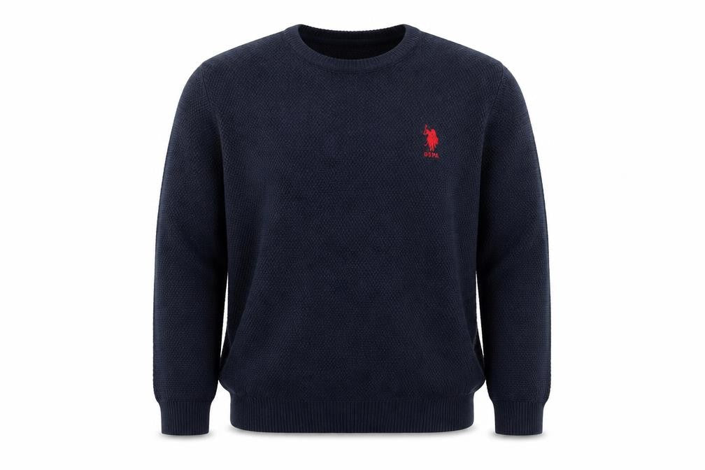 U.S. Polo Assn. Men’s Blue Cotton Crew Neck Jumper XL