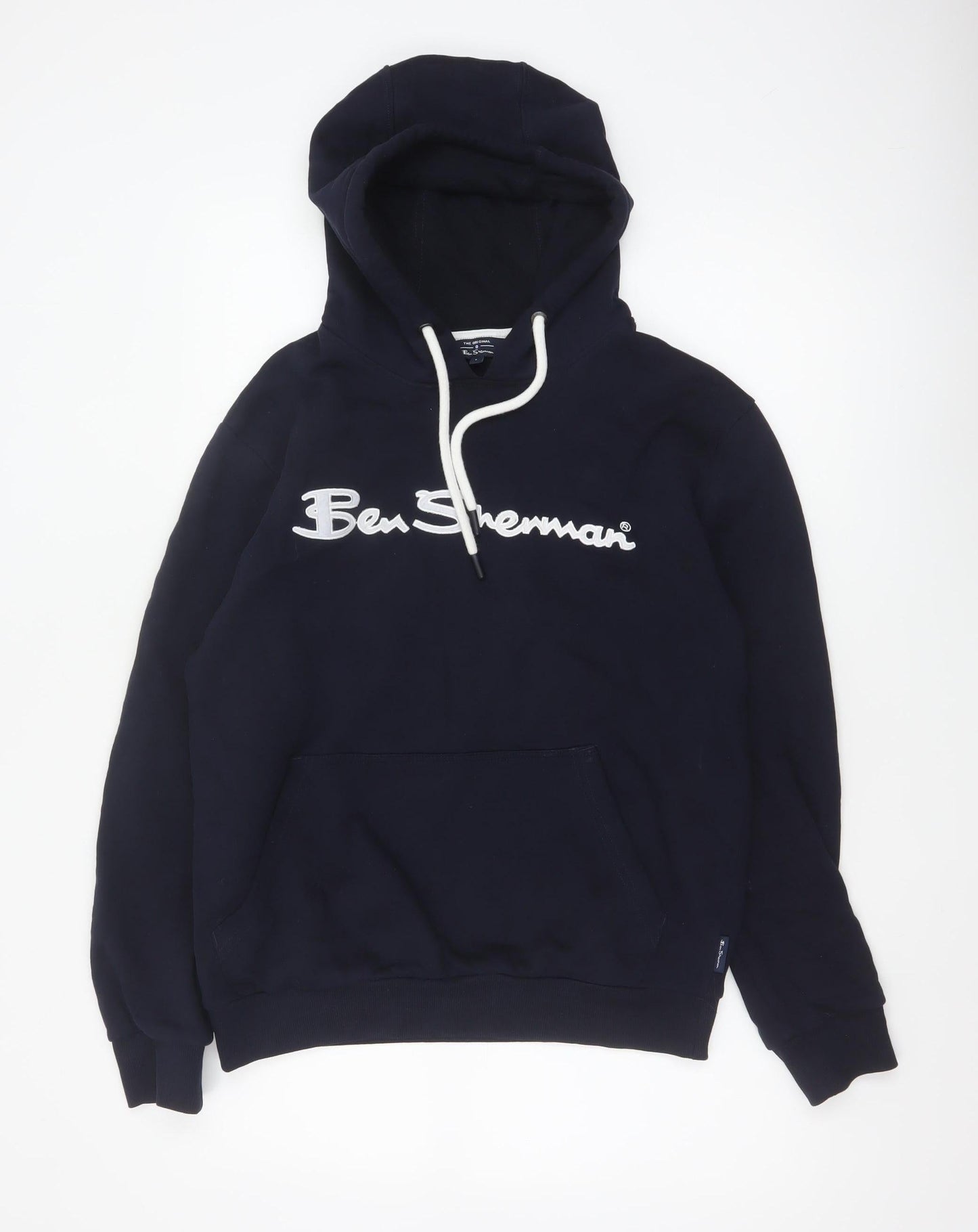Ben Sherman Men's Navy Cotton Pullover Hoodie Small