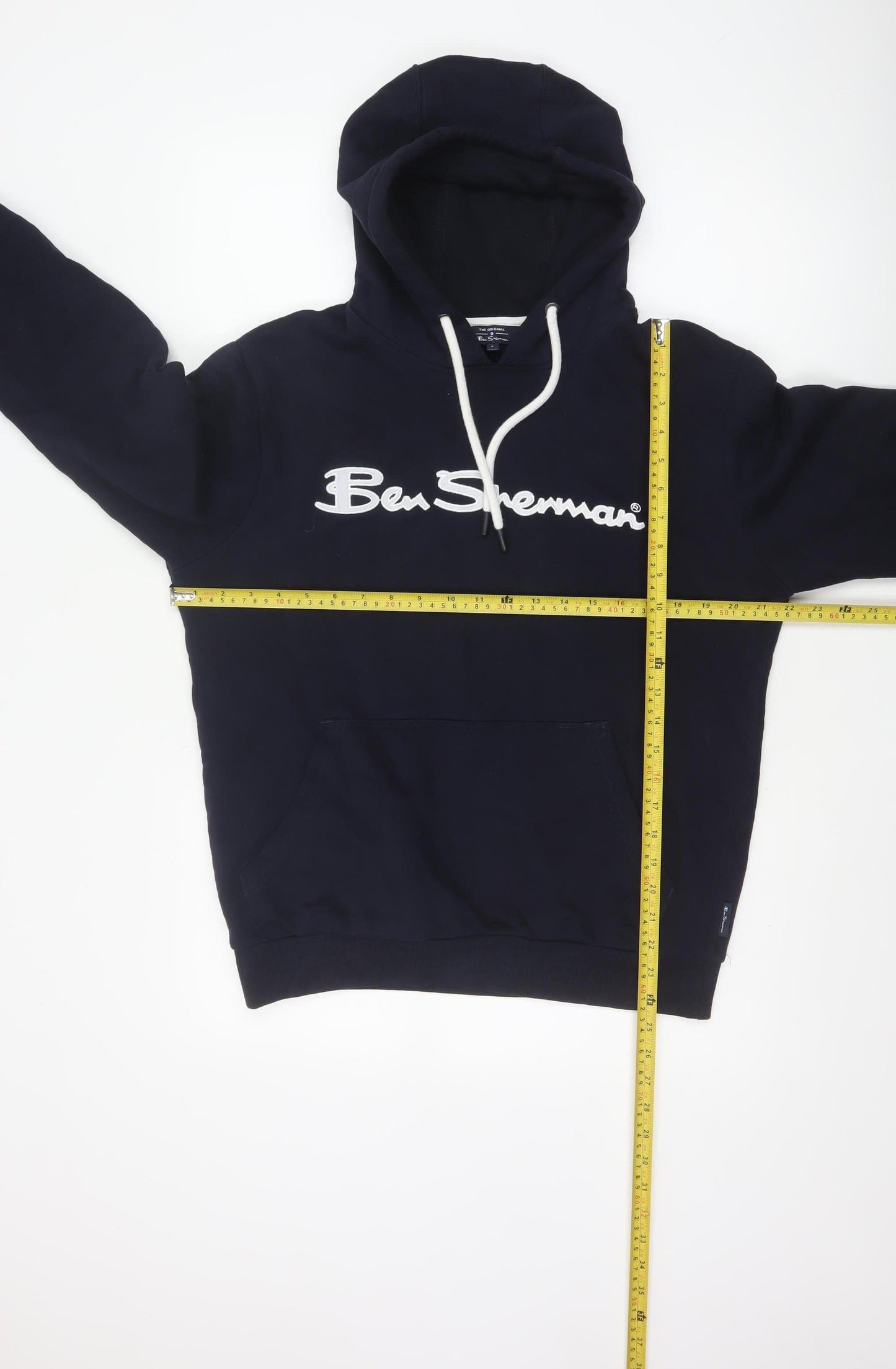 Ben Sherman Men's Navy Cotton Pullover Hoodie Small