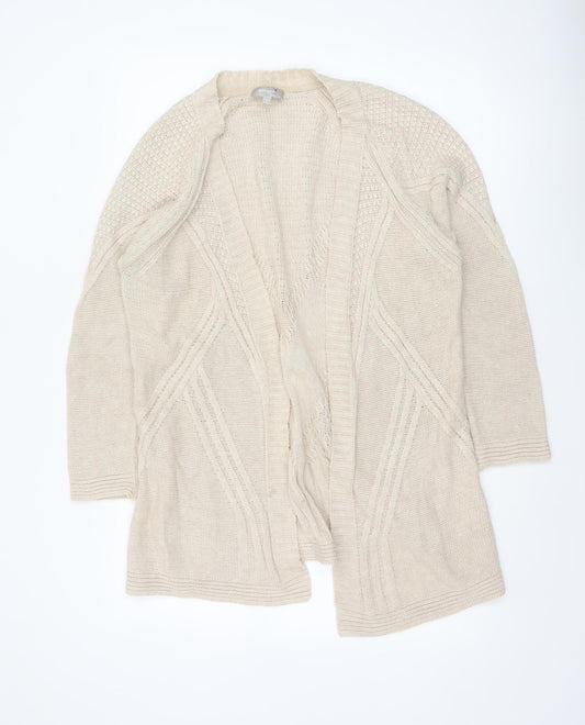 Marks and Spencer Women Beige Size 16 Open Knit Cardigan