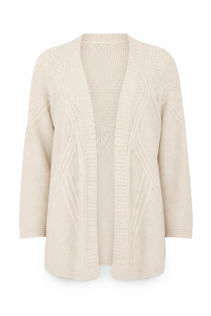 Marks & Spencer Women Beige Size 16 Open Knit Cardigan