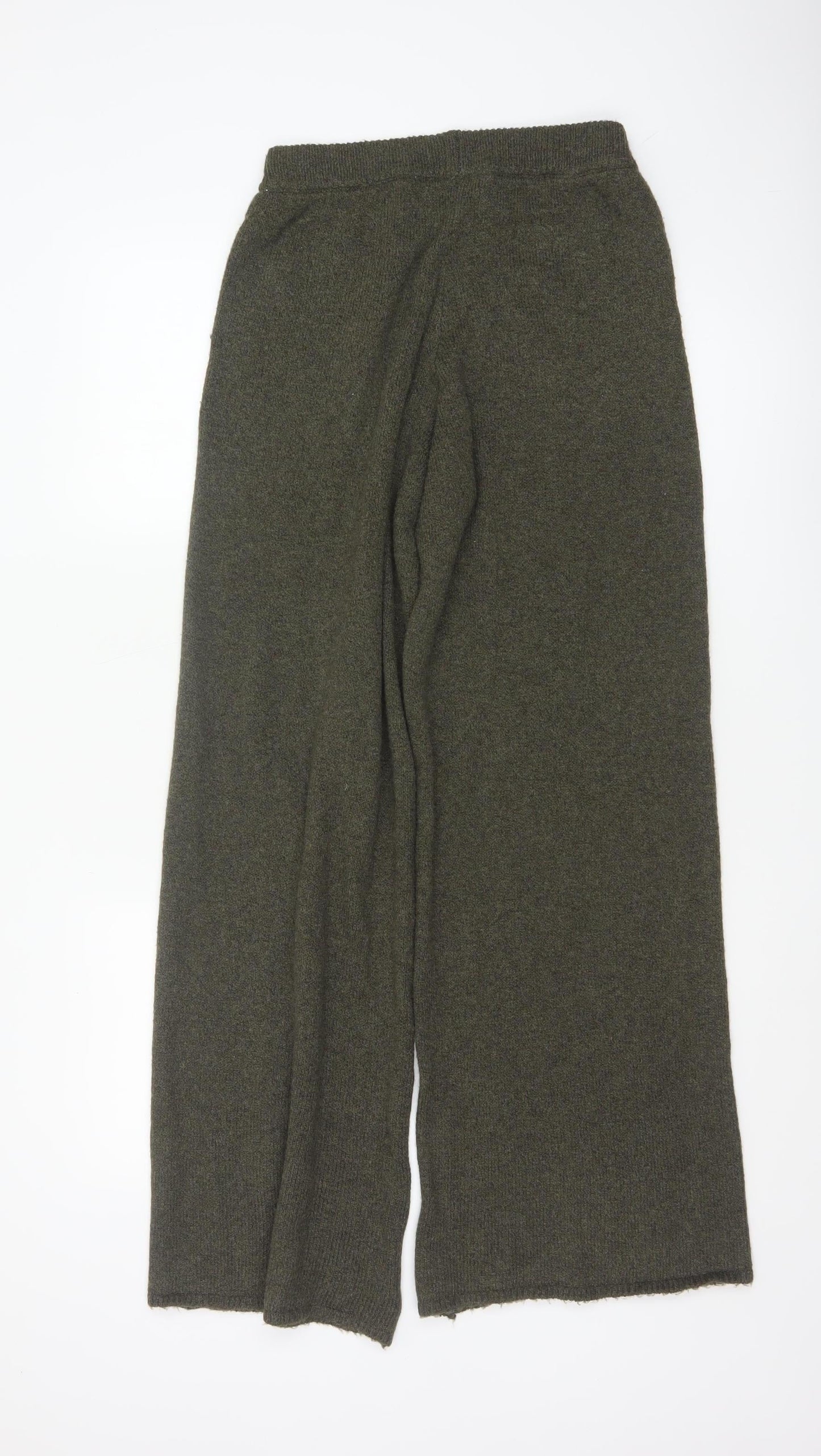 COLLUSION Women’s Green Wide-Leg Knit Trousers XS