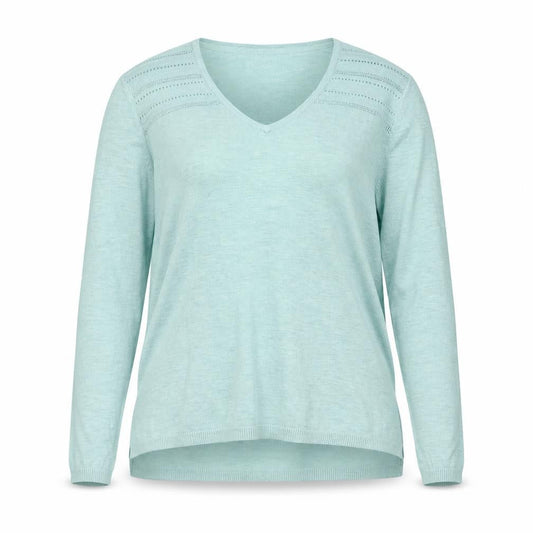 FatFace Women’s Green V-Neck Cotton Knit Jumper Size 14