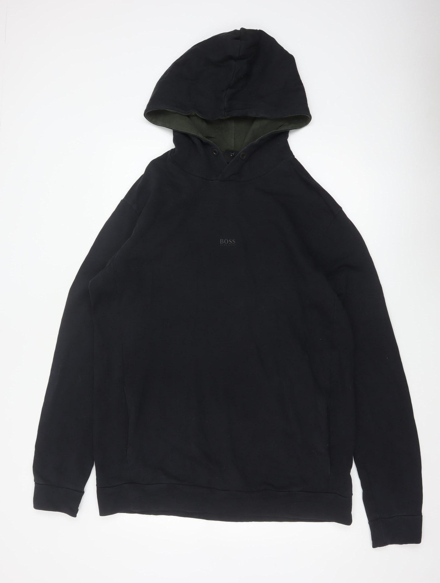 Hugo Boss Mens Black XL Pullover Hoodie Logo Sweatshirt