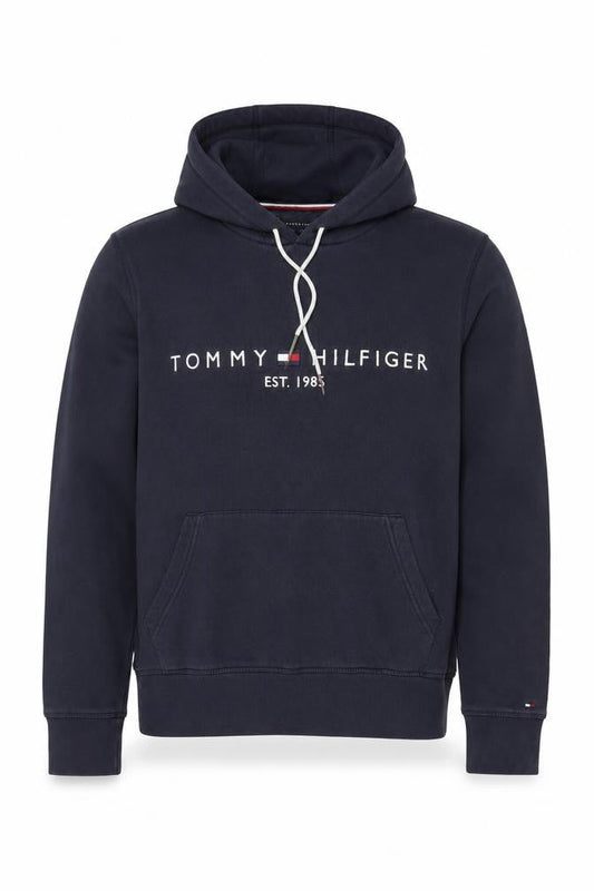 Tommy Hilfiger Men's Navy Small Pullover Hoodie Organic Cotton