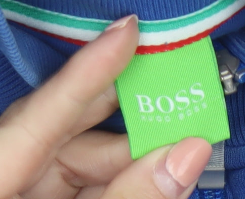 Hugo Boss Men Blue XL Full Zip Cotton Sports Jacket