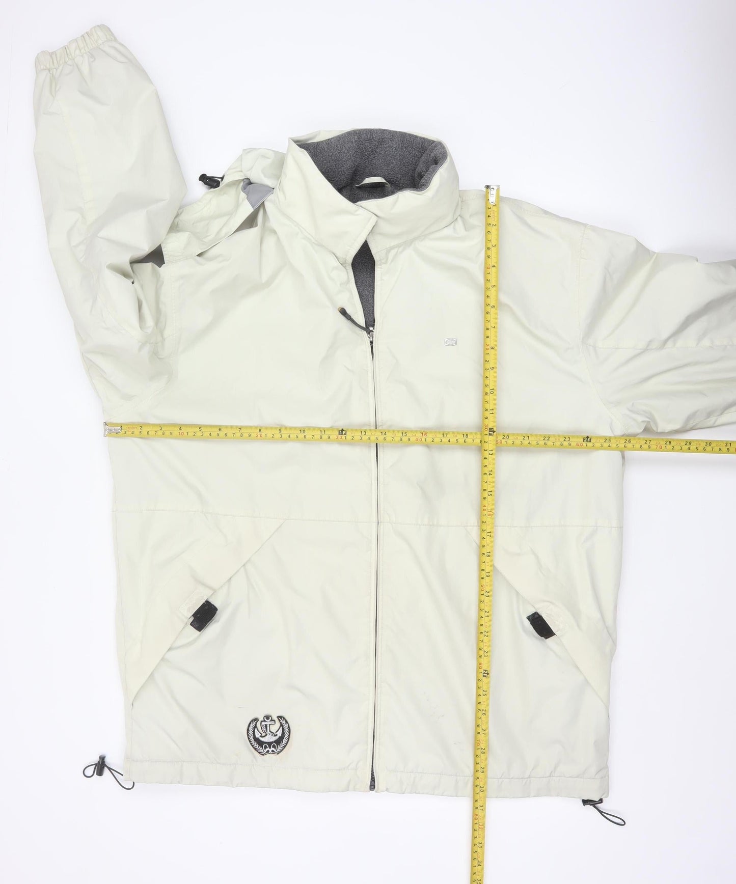 Lacoste Men’s Beige 2XL Windbreaker Jacket with Fleece Lining