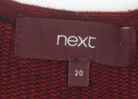 Next Women Red Sleeveless Knit Bodycon Dress Size 20