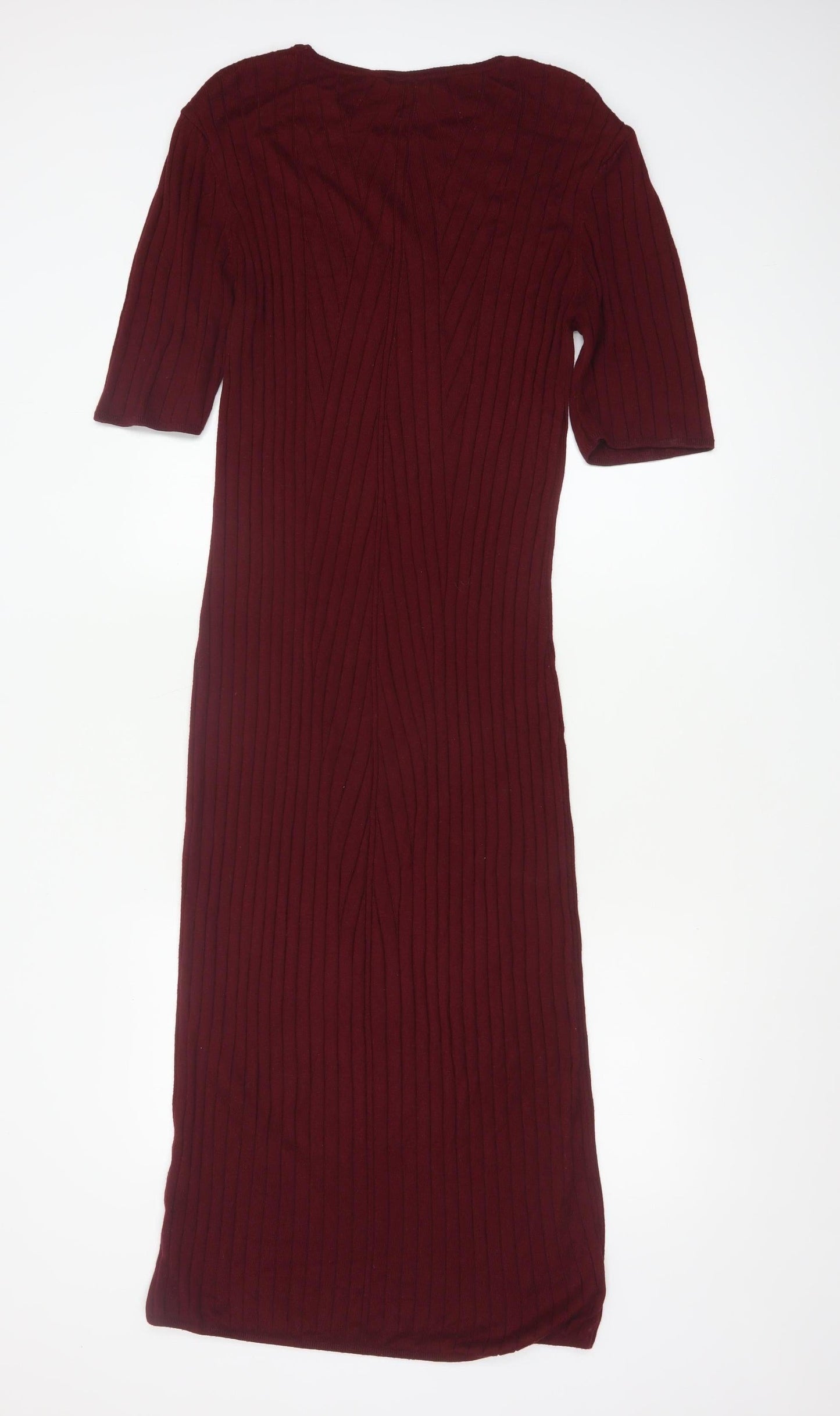 Topshop Maternity Red Knit Bodycon Midi Dress UK 16
