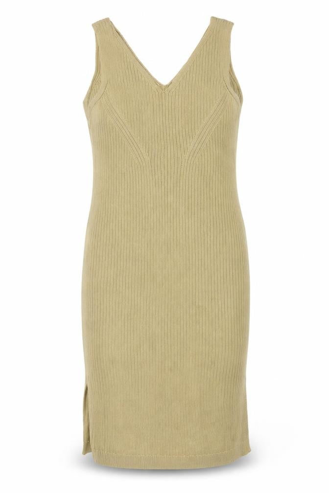 Tu Women Beige Size 12 Sleeveless Knit Bodycon Midi Dress