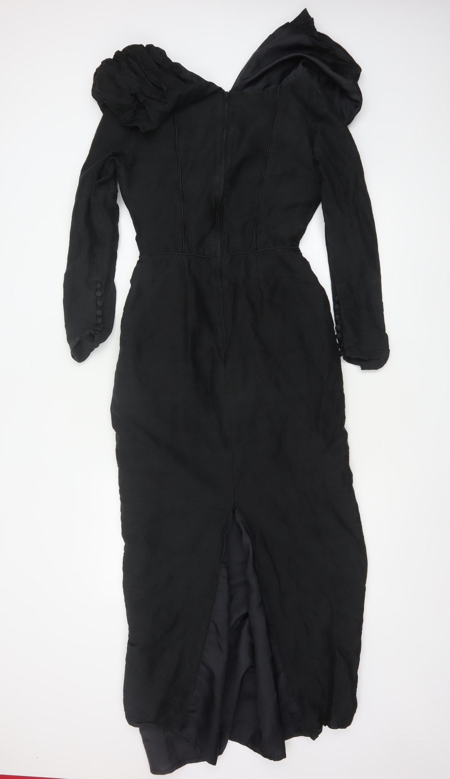 Laura Ashley Women’s Black Silk Long Formal Dress Size 10