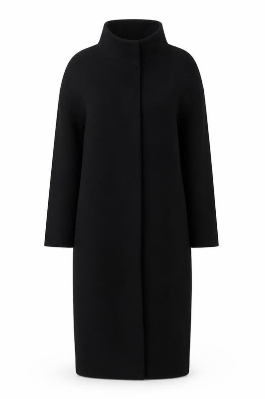 Zara Women Black Size 14 High Neck Long Sleeve Sheath Dress
