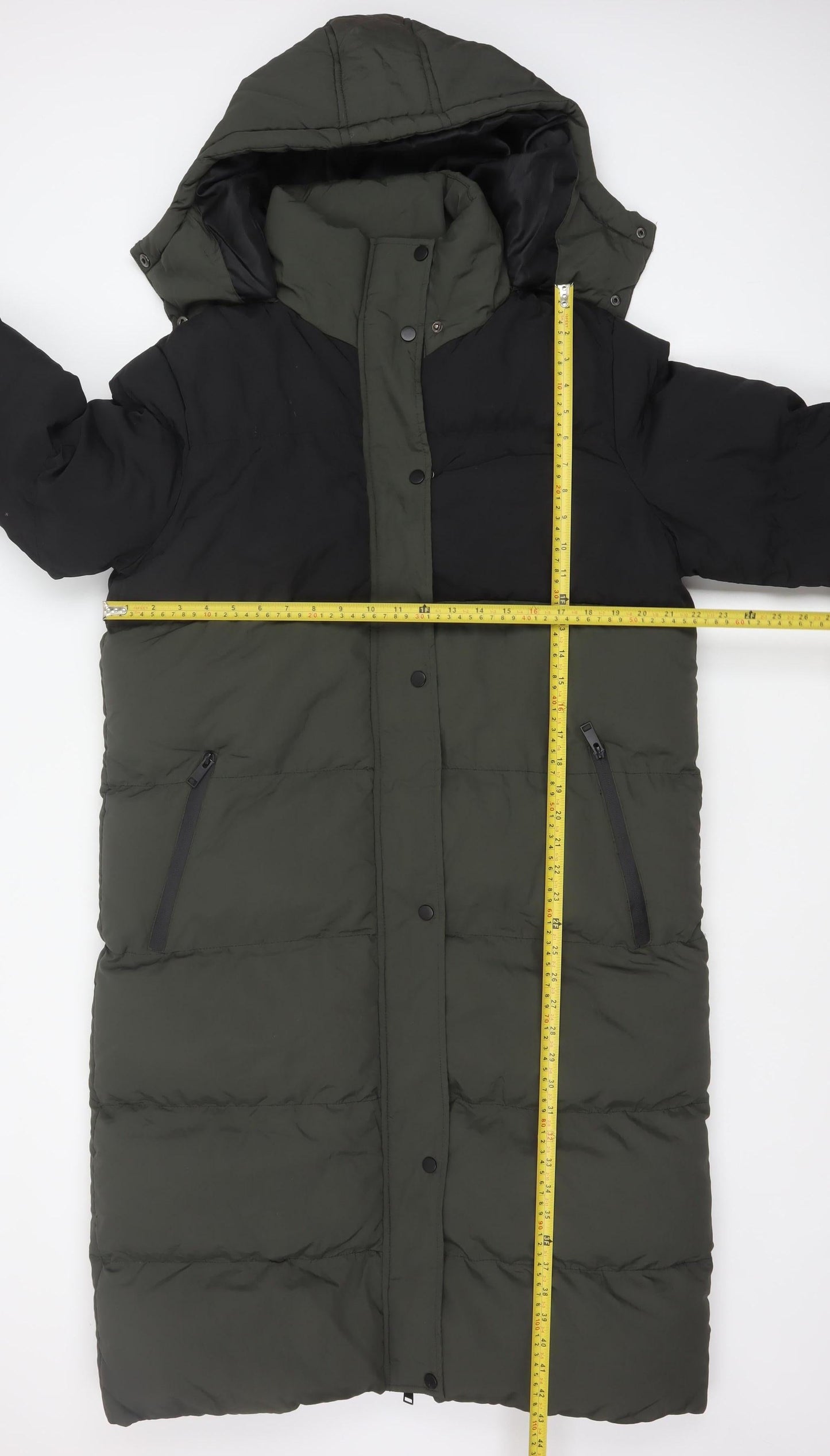 Brave Soul Women's Green Long Puffer Coat Size 12 Hooded