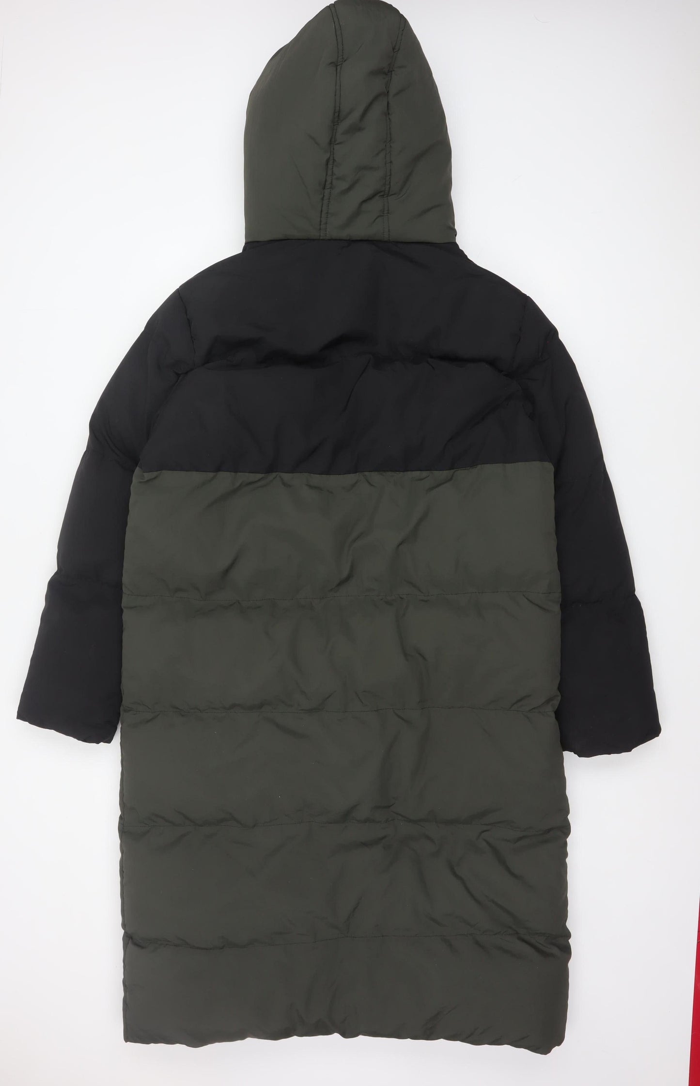Brave Soul Women's Green Long Puffer Coat Size 12 Hooded
