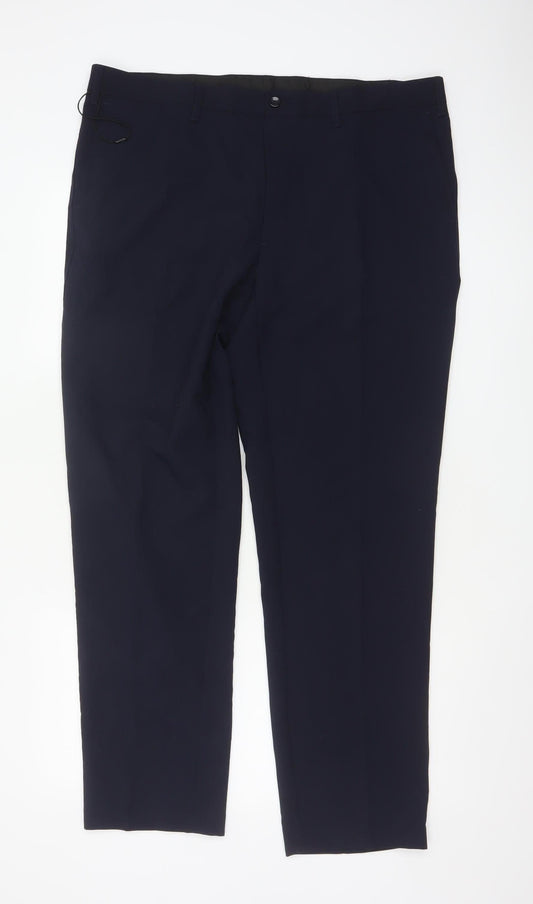 Marks and Spencer Men's Navy Slim Fit Chino Trousers 38x31