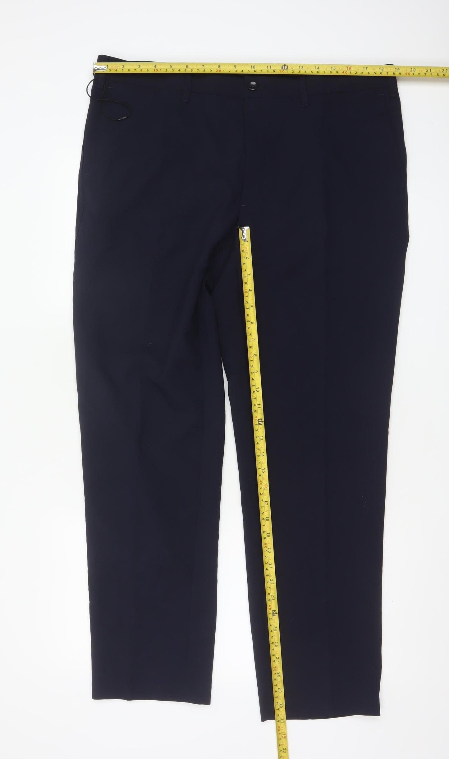 Marks and Spencer Men's Navy Slim Fit Chino Trousers 38x31