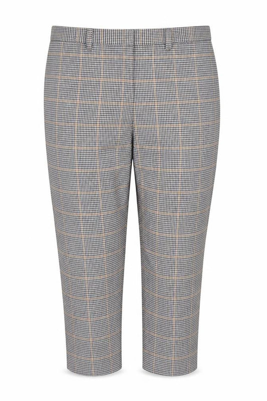 Marks and Spencer Womens Blue Check Chino Trousers Size 20 Short Stretch