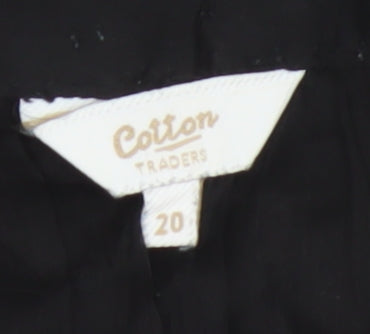 Cotton Traders Women’s Black Embroidered Bohemian Chiffon Blouse Size 20