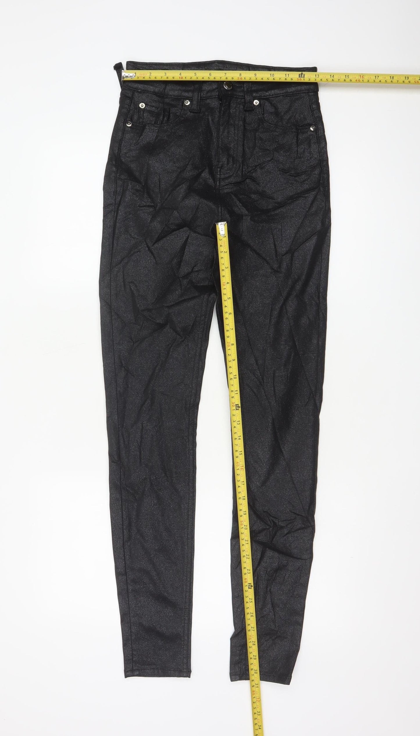 Marks and Spencer Women’s Black Slim Fit Stretch Trousers Size 8 Tall