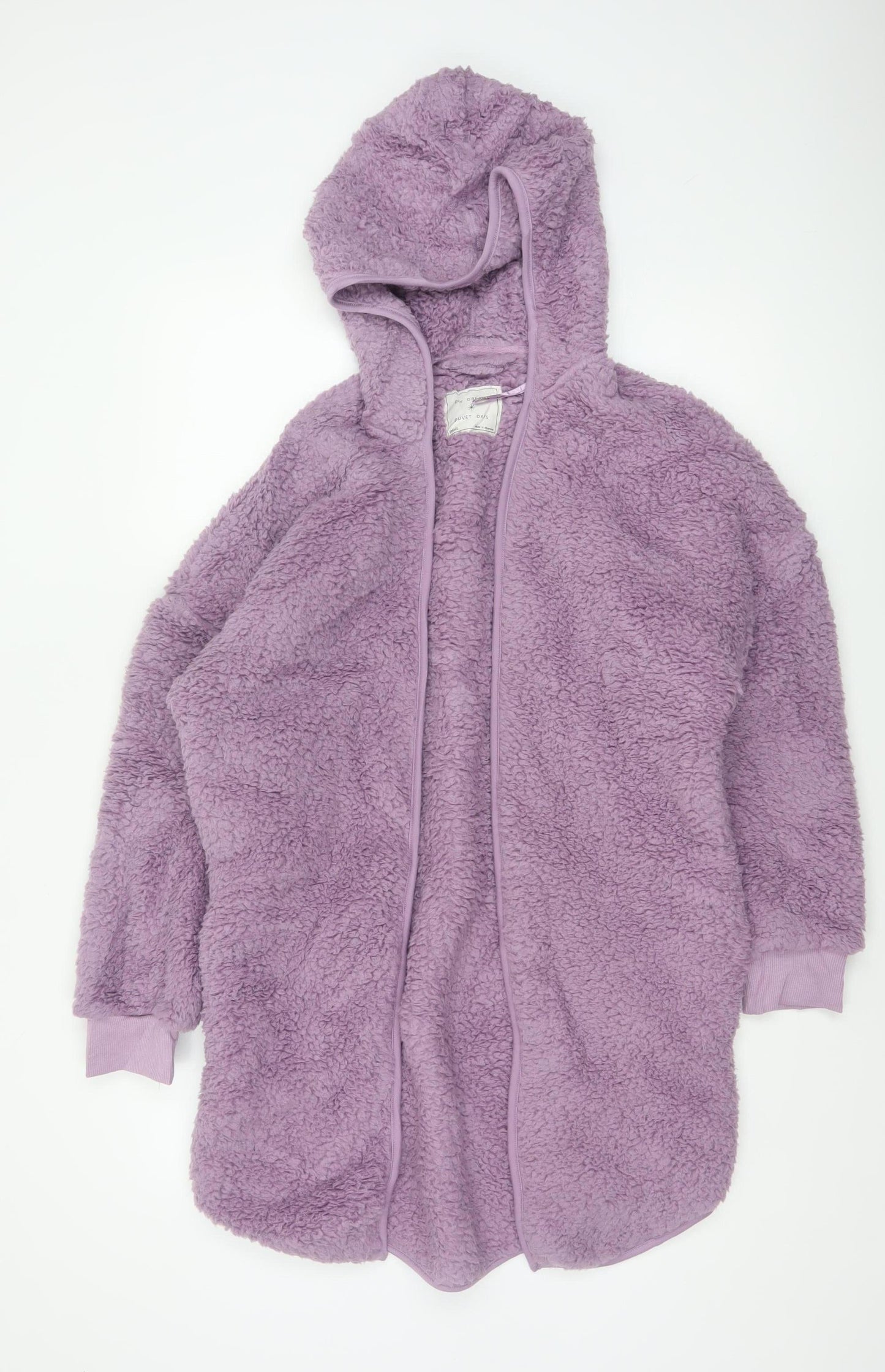 Marks and Spencer Women's Purple Fleece Hooded Robe Small