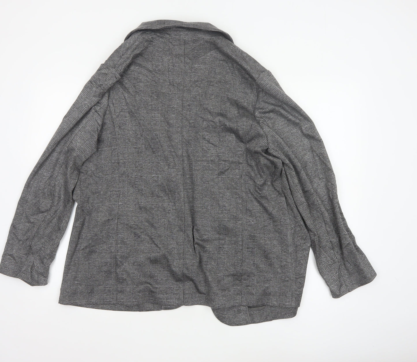 Marks and Spencer Womens Grey Check Blazer Jacket Size 18 Regular Fit