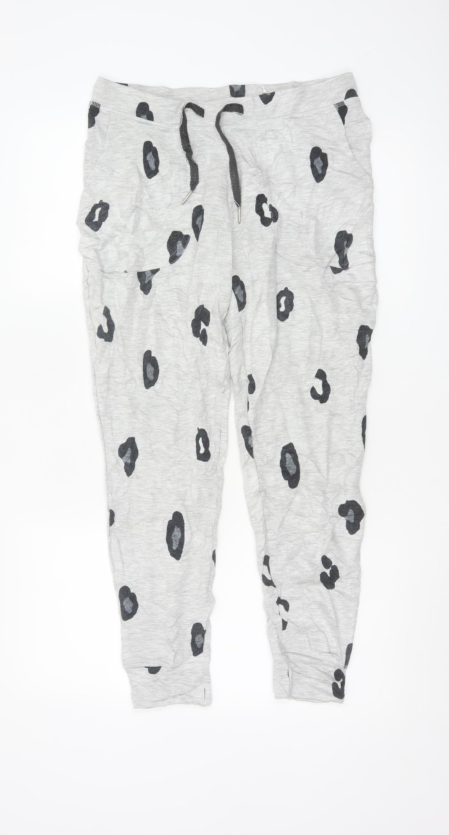 Marks and Spencer Women Grey Animal Print Pyjama Pants Size 12