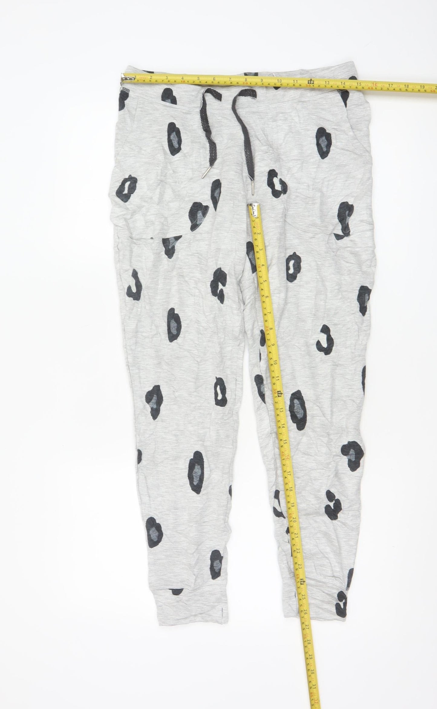 Marks and Spencer Women Grey Animal Print Pyjama Pants Size 12