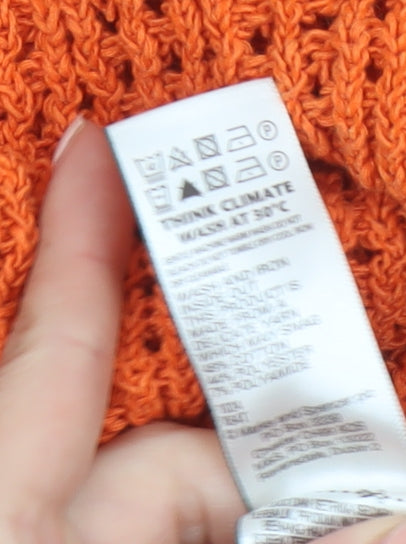 Marks and Spencer Women’s Orange Open-Knit Cotton Jumper XL