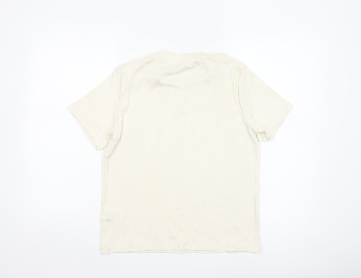 Marks and Spencer Womens Ivory Short Sleeve Basic T-Shirt Size 14