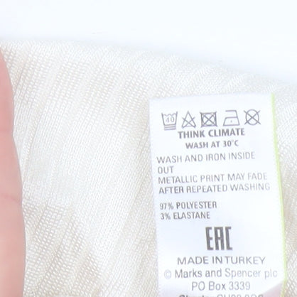 Marks and Spencer Womens Ivory Short Sleeve Basic T-Shirt Size 14
