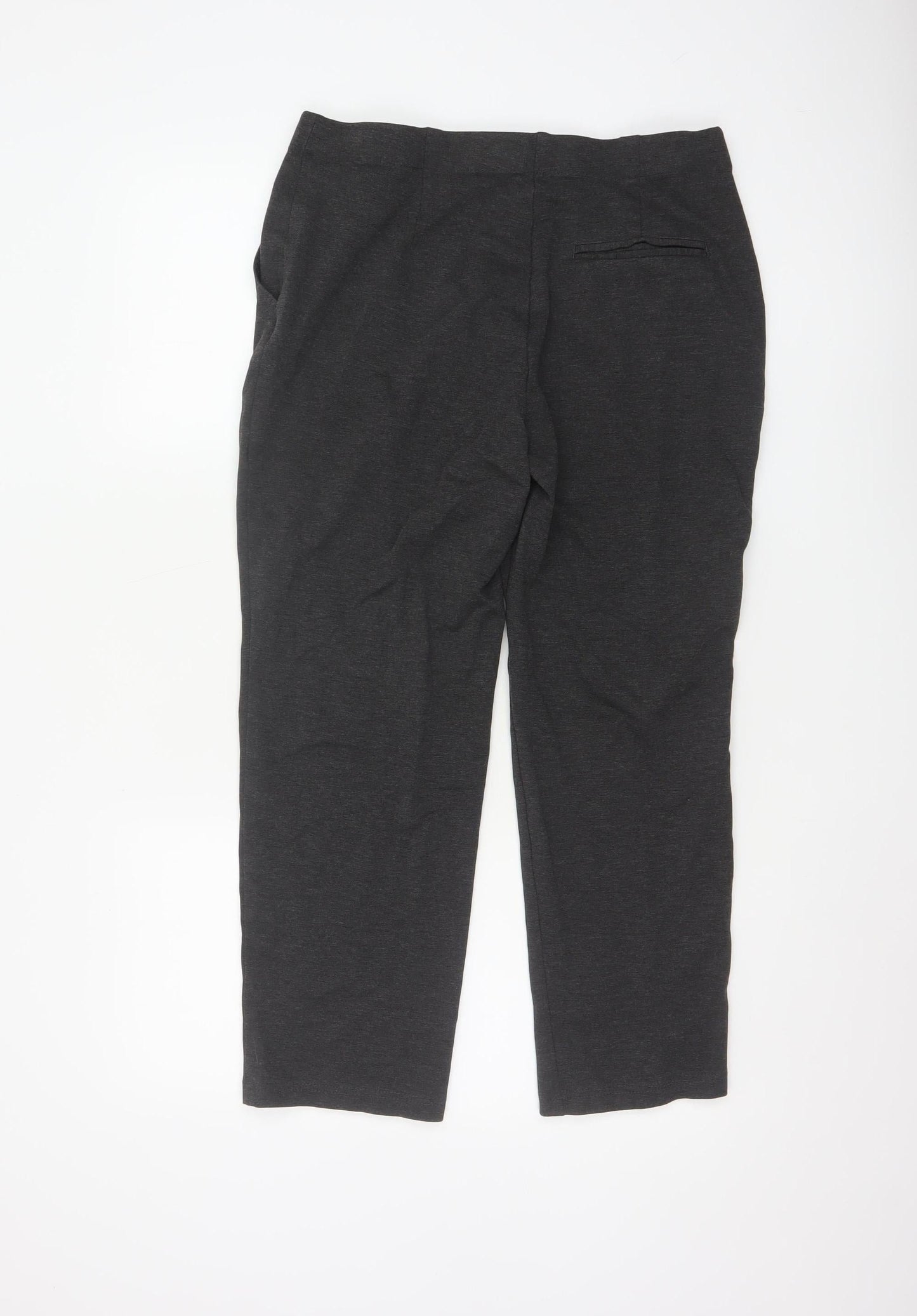 Marks and Spencer Womens Grey Straight Leg Jersey Trousers Size 14