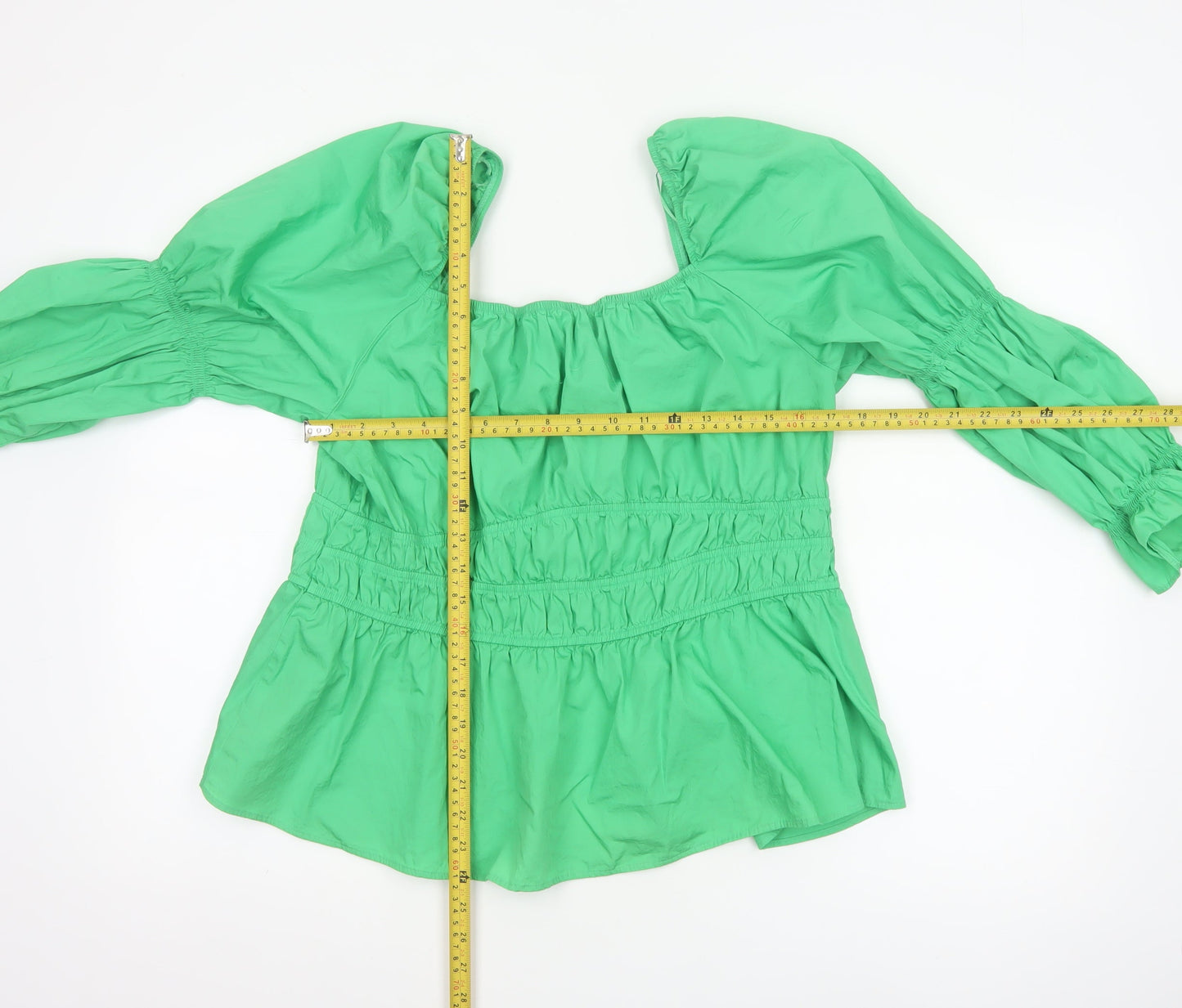 Marks and Spencer Womens Green Cotton Tunic Blouse Size 20