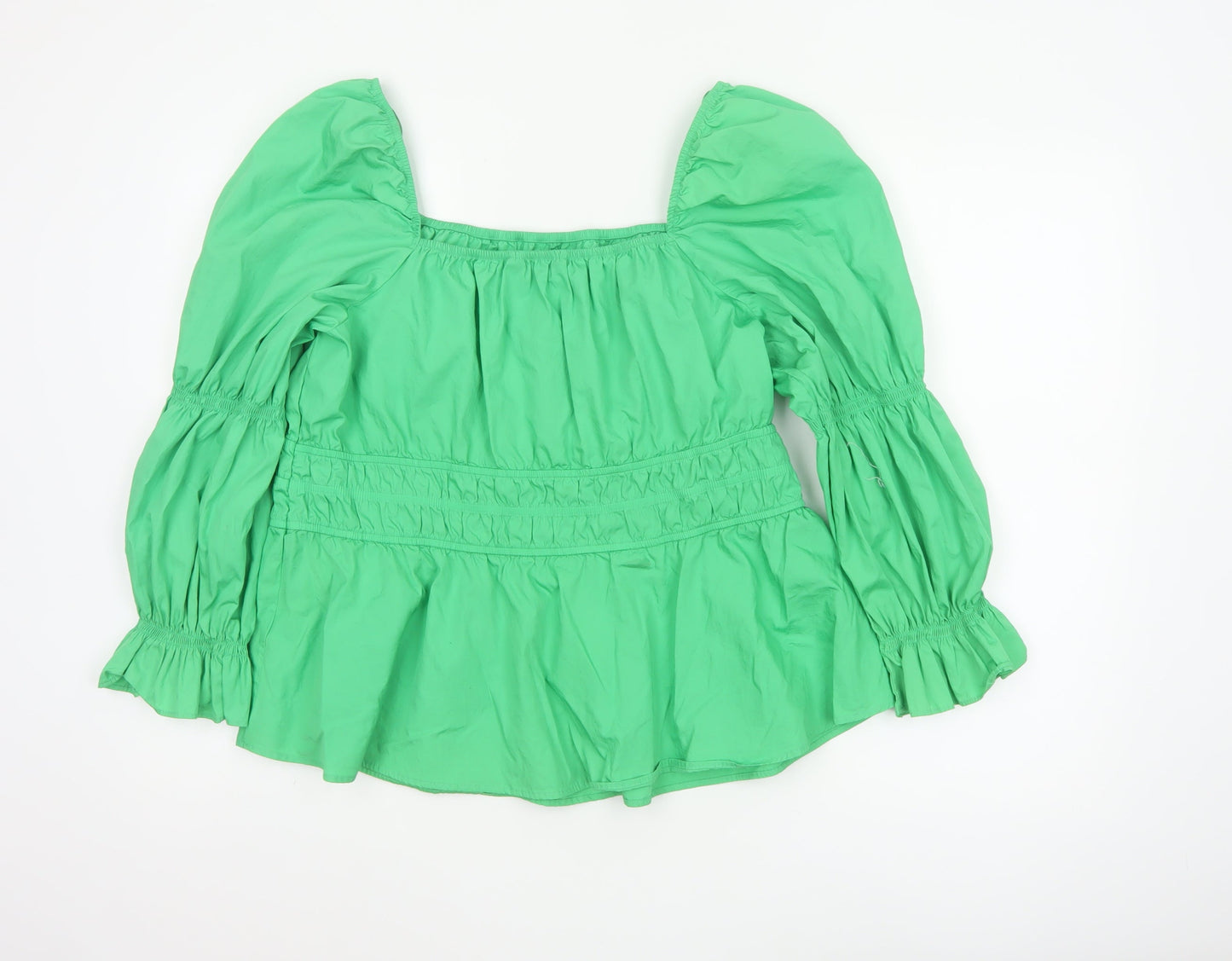 Marks and Spencer Womens Green Cotton Tunic Blouse Size 20