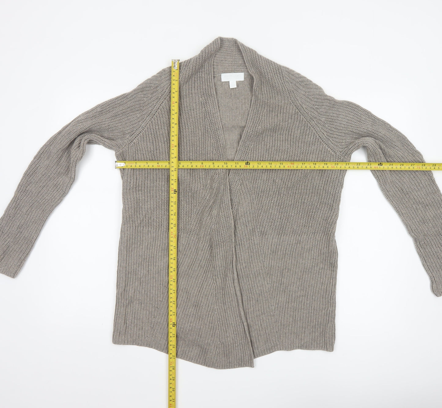 The White Company Women’s Beige Chunky-Knit Cardigan Size 10