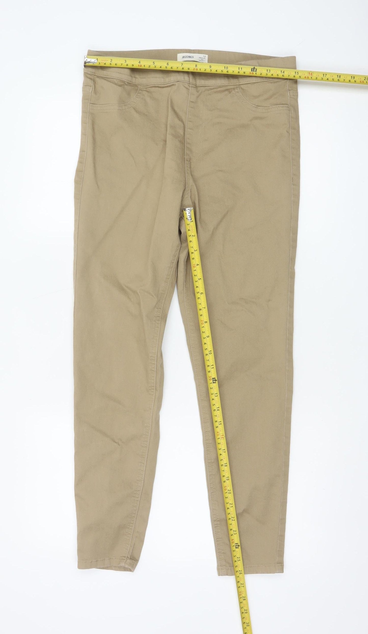 Marks and Spencer Women's Beige Cotton Jeggings Size 12