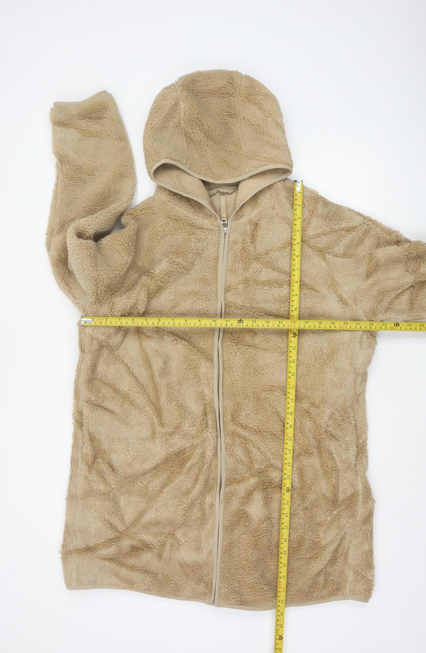 Marks and Spencer Women’s Beige Hooded Fleece Coat Size 18