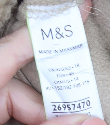 Marks and Spencer Women’s Beige Hooded Fleece Coat Size 18