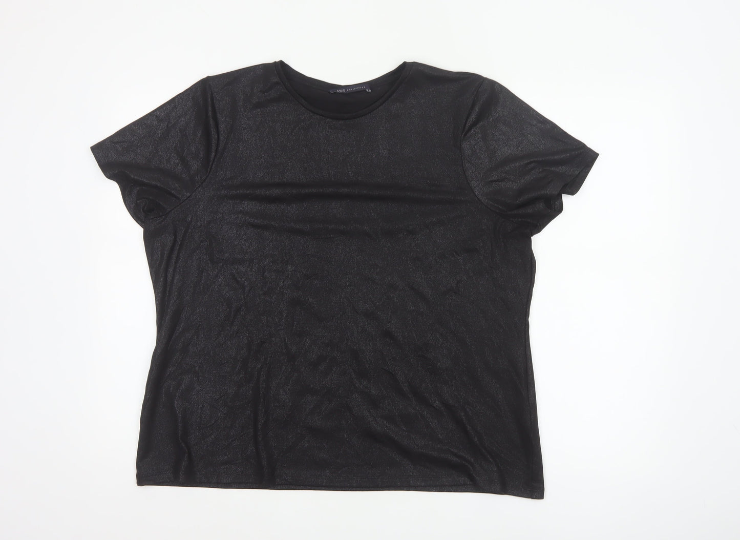 Marks and Spencer Women’s Black Short Sleeve Basic T-Shirt Size 18