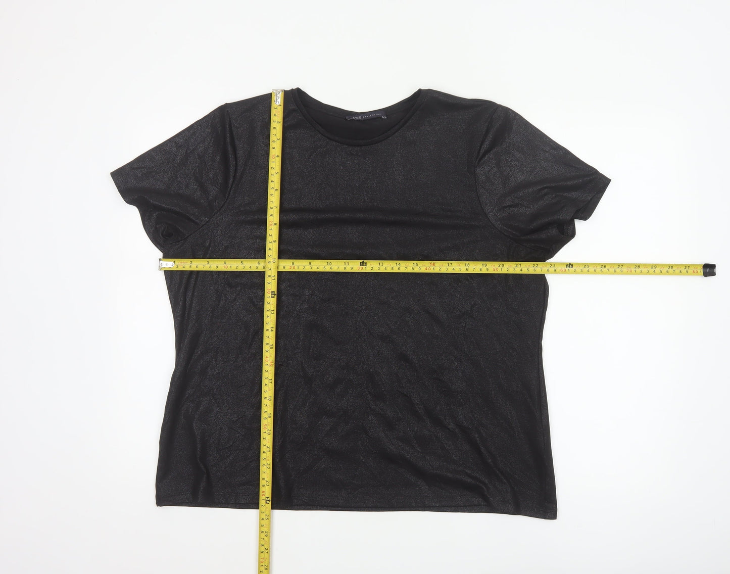 Marks and Spencer Women’s Black Short Sleeve Basic T-Shirt Size 18