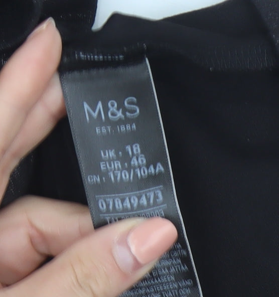 Marks and Spencer Women’s Black Short Sleeve Basic T-Shirt Size 18