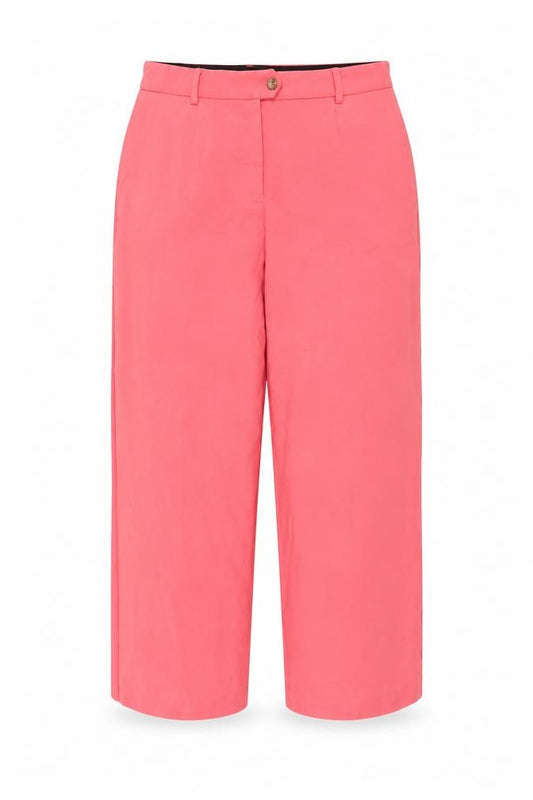 Marks and Spencer Womens Pink Cropped Wide-Leg Trousers Size 18